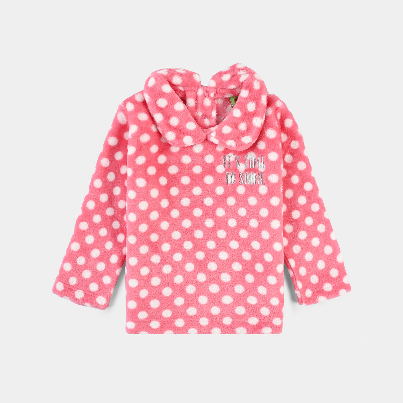 Infant Girls Sherpa Knitted Suit Polka Dots-LT.Pink