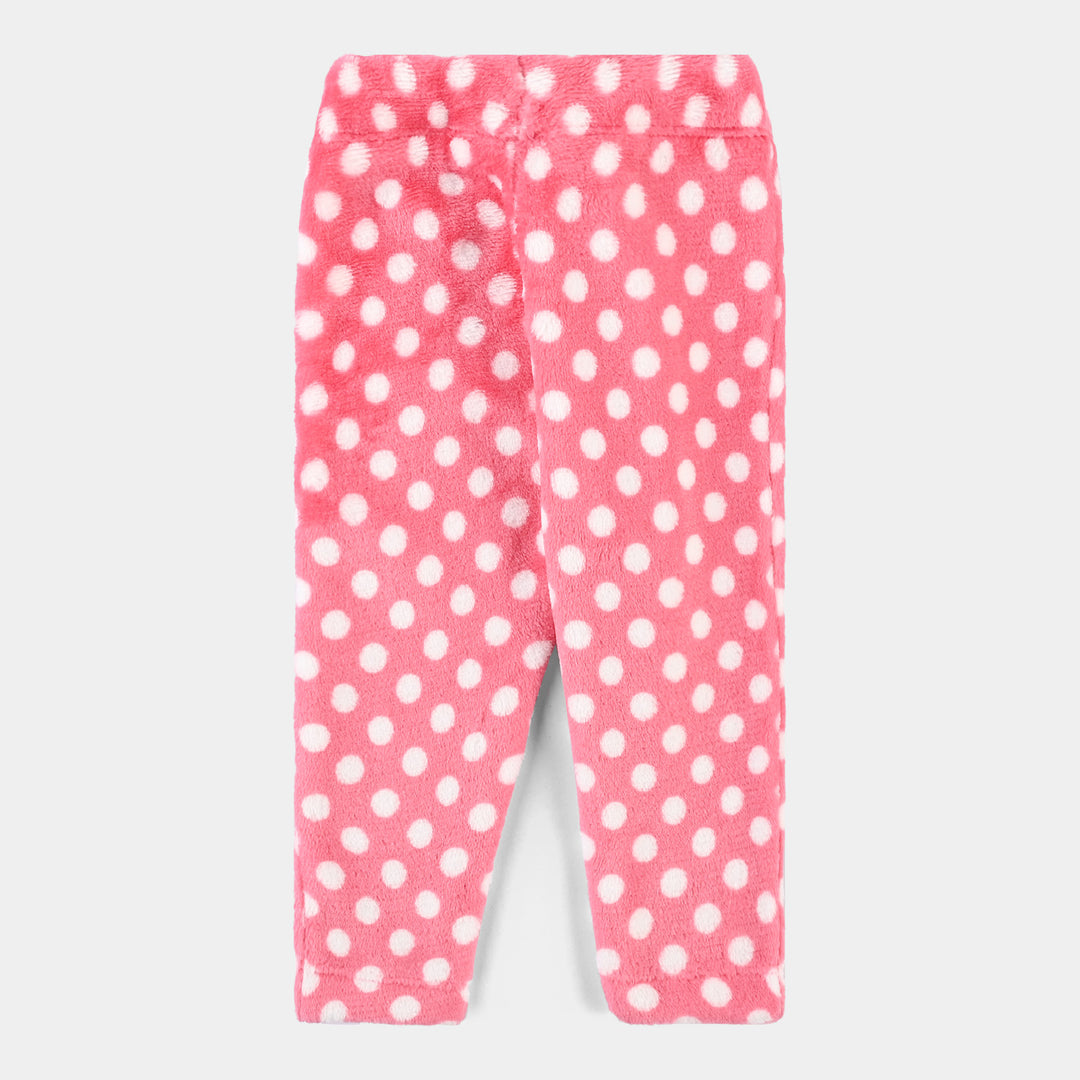 Infant Girls Sherpa Knitted Suit Polka Dots-LT.Pink