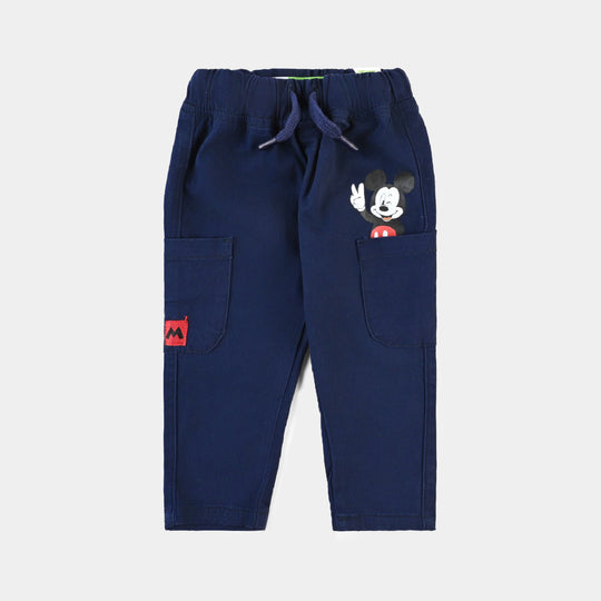 Infant Boys Cotton Twill Pant-Navy Blue