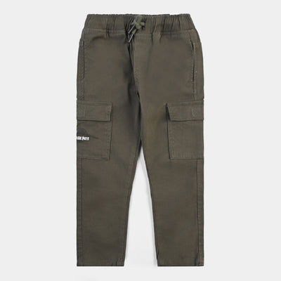 Boys Cotton Twill Pant-Olive Green