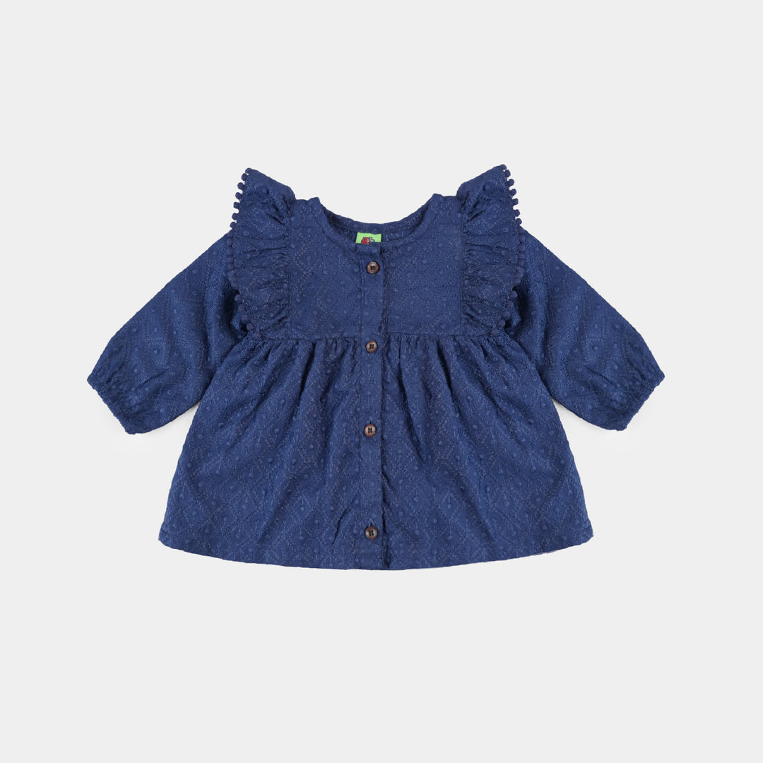 Infant Girls Chicken Kari Woven Suit -NAVY