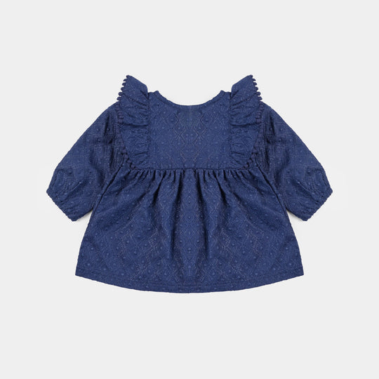 Infant Girls Chicken Kari Woven Suit -NAVY