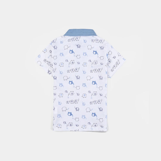 Infant Boys Cotton Interlock Polo-GREY