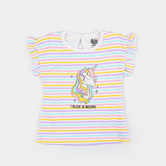 Infant Girls Cotton Interlock T-Shirt Unicorn-Multi