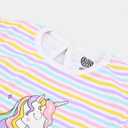 Infant Girls Cotton Interlock T-Shirt Unicorn-Multi