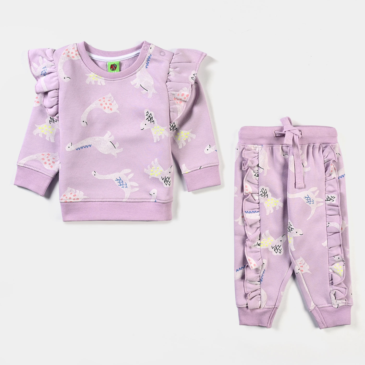 Infant Girls Fleece Knitted Suit Dino-L.Purple