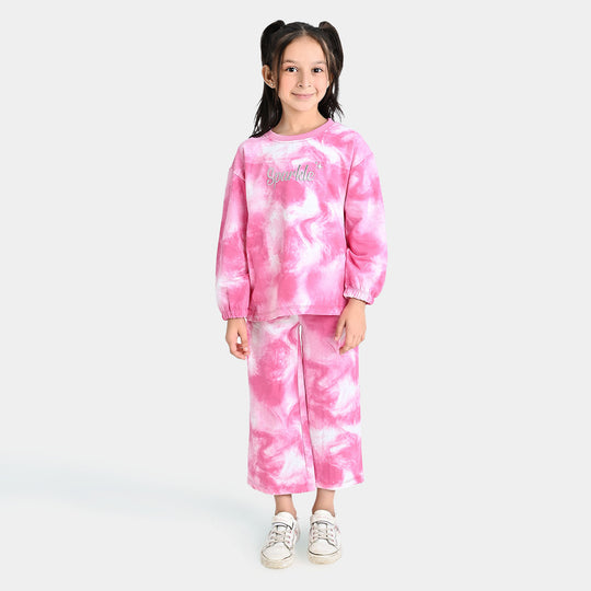 Girls Fleece 2 Piece Suit Sparkle-Pink