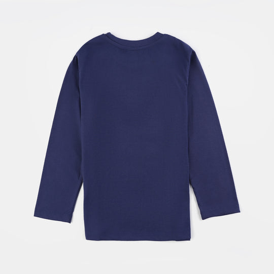 Boys PC Jersey Knitted Nightwear (Character) - Navy Blue
