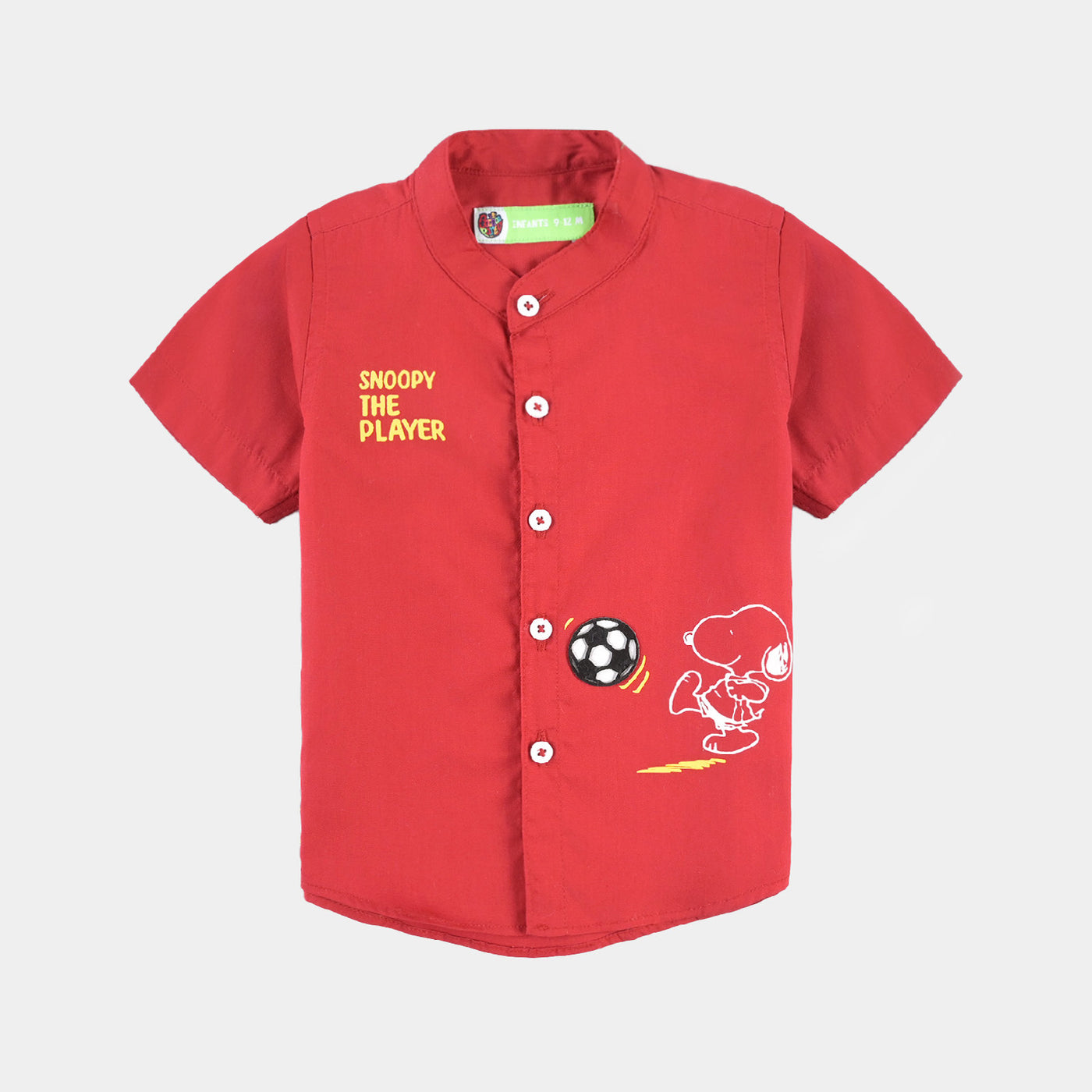 Infant Boys Cotton Poplin Casual Shirt (Character)-Red