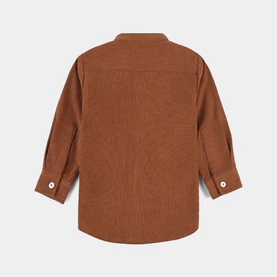 Infant Boys Corduroy Casual Shirt F/S (You Makeme happy)-D/BROWN