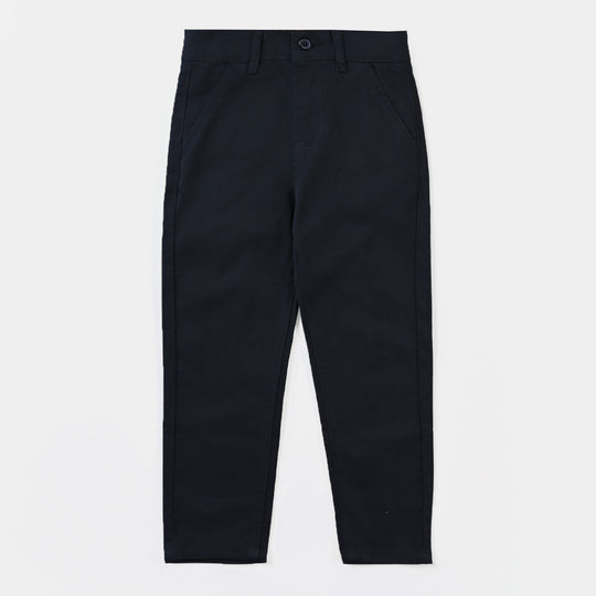 Boys Cotton Pant Solid-BLACK