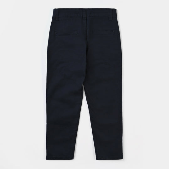 Boys Cotton Pant Solid-BLACK