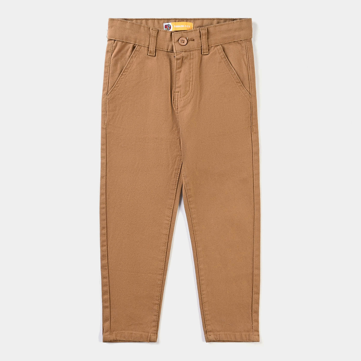 Boys Cotton Pant Solid-BROWN