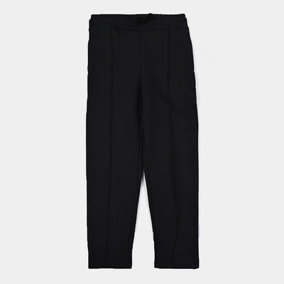 Teens Boys Fleece Trousers Basic Pleat-BLACK