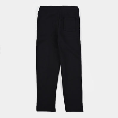 Teens Boys Fleece Trousers Basic Pleat-BLACK