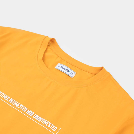 Teens Boys Lycra Jersey T-Shirt - Yellow