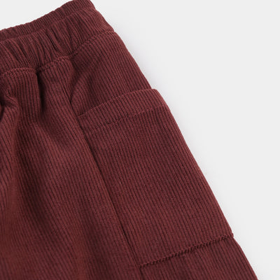 Infant Boys Corduroy Pant Good Times Ahead-Burgundy