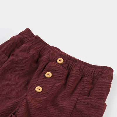 Infant Boys Corduroy Pant Good Times Ahead-Burgundy