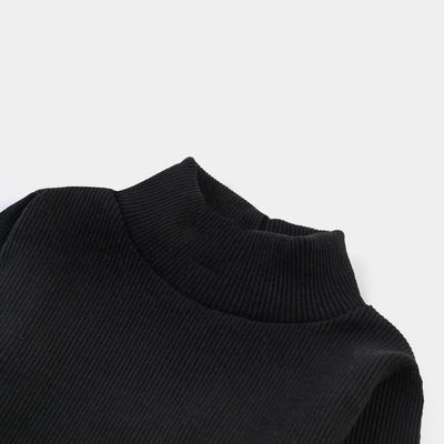 Infant Unisex Thermal Turtle Neck -BLACK