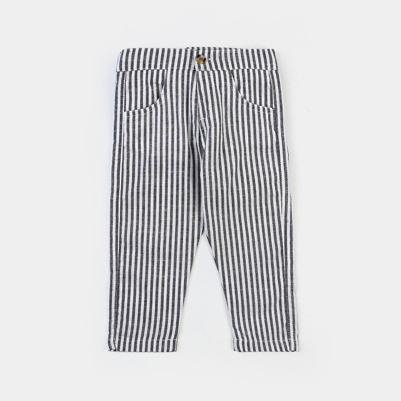 Infant Boys Yarn Dyed Woven Suit F/S Black Stripe-Black/White