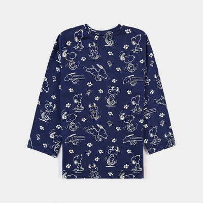 Infant Girls Lycra Jersey T-Shirt - NAVY