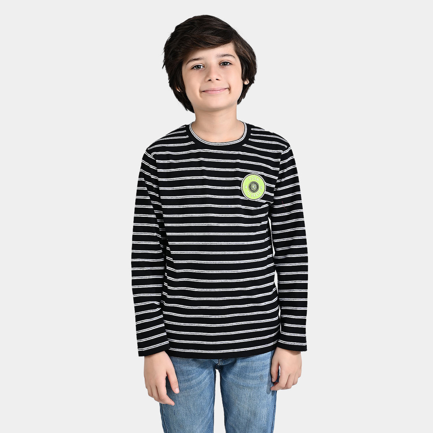 Boys Cotton Jersey T-Shirt F/S Born To Skate-NAVY