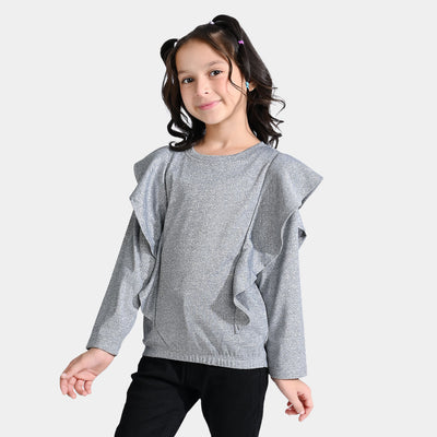 Girls Cotton Jersey T-Shirt F/S Moonlight-SILVER