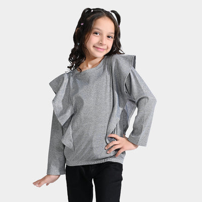 Girls Cotton Jersey T-Shirt F/S Moonlight-SILVER