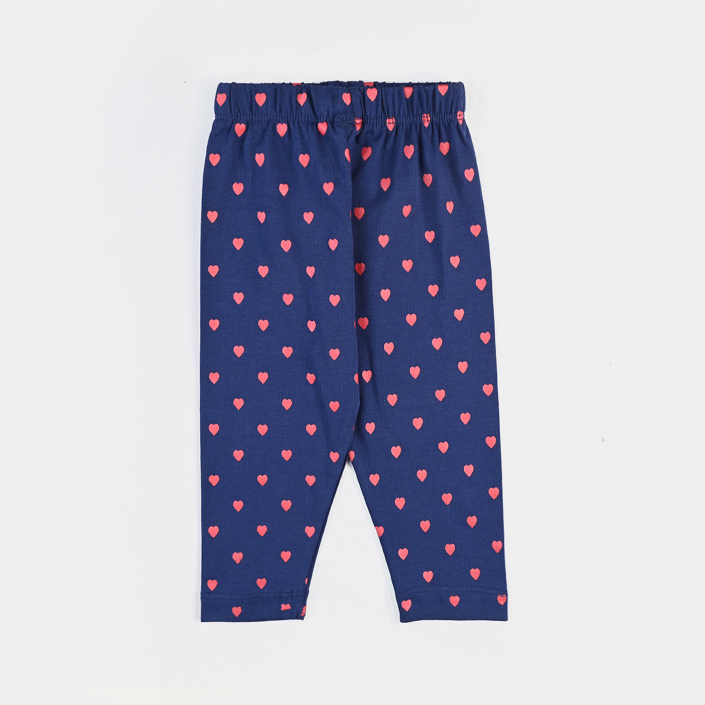 Infant Girls Lycra Jersey Printed Tights Hearts-NAVY