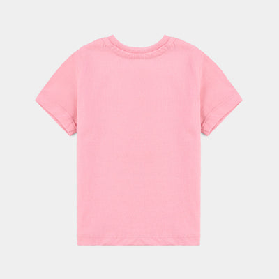 Infant Girls Cotton Jersey T-Shirt Cats-C.Pink