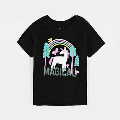 Infant Girls Cotton Jersey T-Shirt Magical-Jet Black