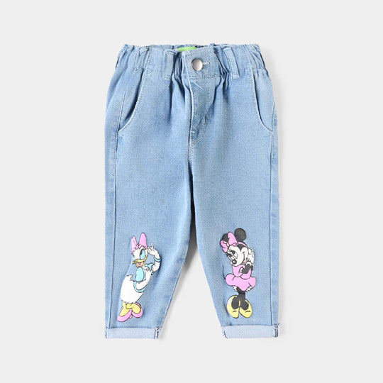 Infant Girls Denim Stretch Pant Character-LIGHT BLUE