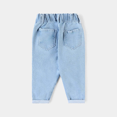 Infant Girls Denim Stretch Pant Character-LIGHT BLUE