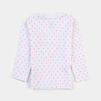 Infant Girls Cotton Interlock Knitted Suit Polka Dots-Shell Pink