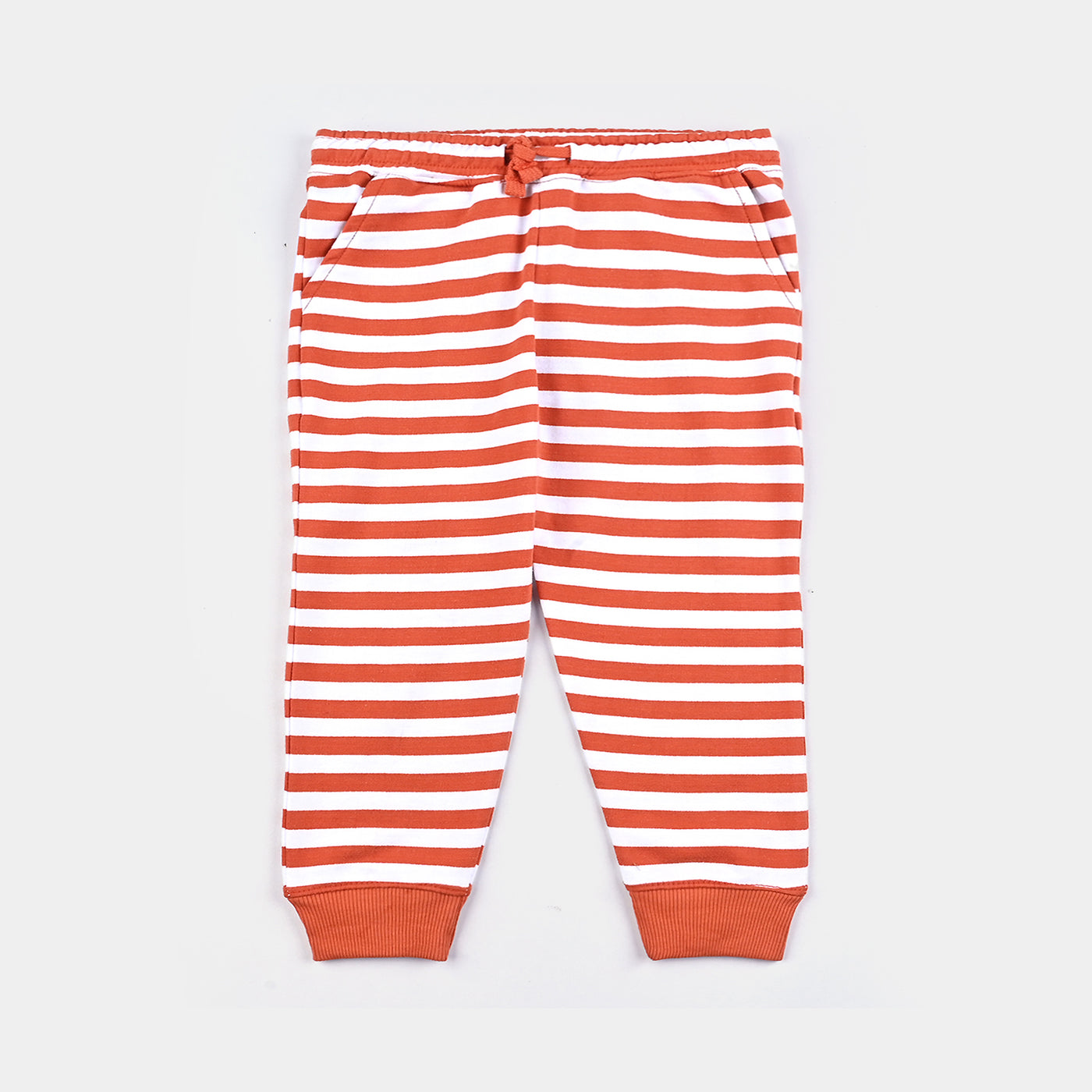 Infant Boys Cotton Terry Knitted Suit Extra Fun-Orange/White