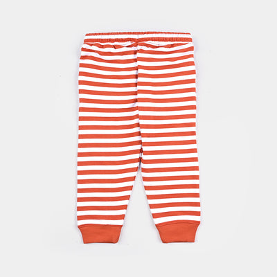 Infant Boys Cotton Terry Knitted Suit Extra Fun-Orange/White