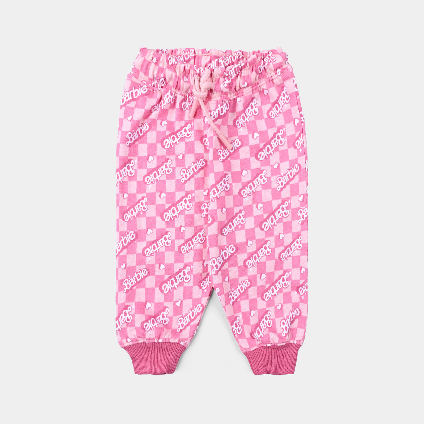 Infant Girls Cotton Terry Knitted Suit -Pink