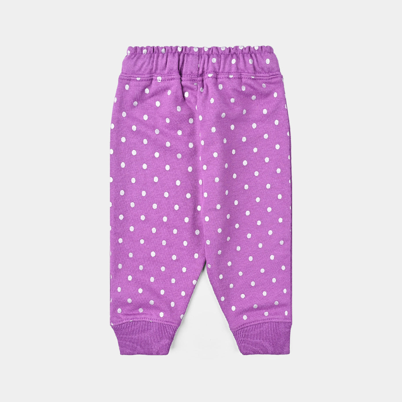 Infant Girls Cotton Terry Knitted Suit Polka Dot