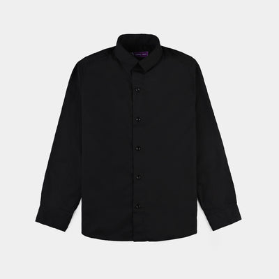 Boys Cotton Poplin Formal Shirt-BLACK