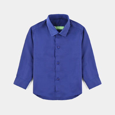 Infant Boys Cotton Poplin Formal Shirt-Navy Blue