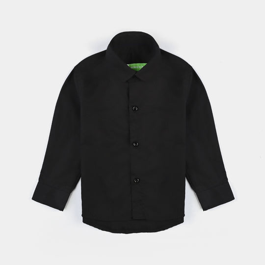 Baby Boys Cotton Poplin Formal Shirt-BLACK