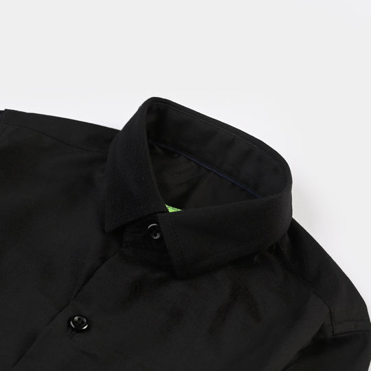 Baby Boys Cotton Poplin Formal Shirt-BLACK