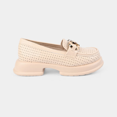 Girls Loafer 703-1-BEIGE