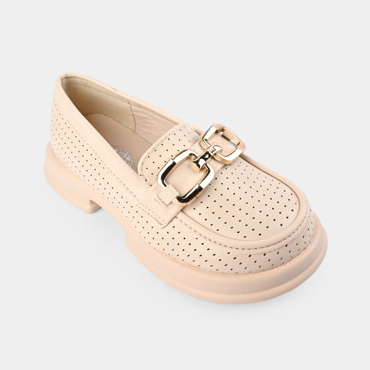 Girls Loafer 703-1-BEIGE