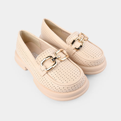 Girls Loafer 703-1-BEIGE