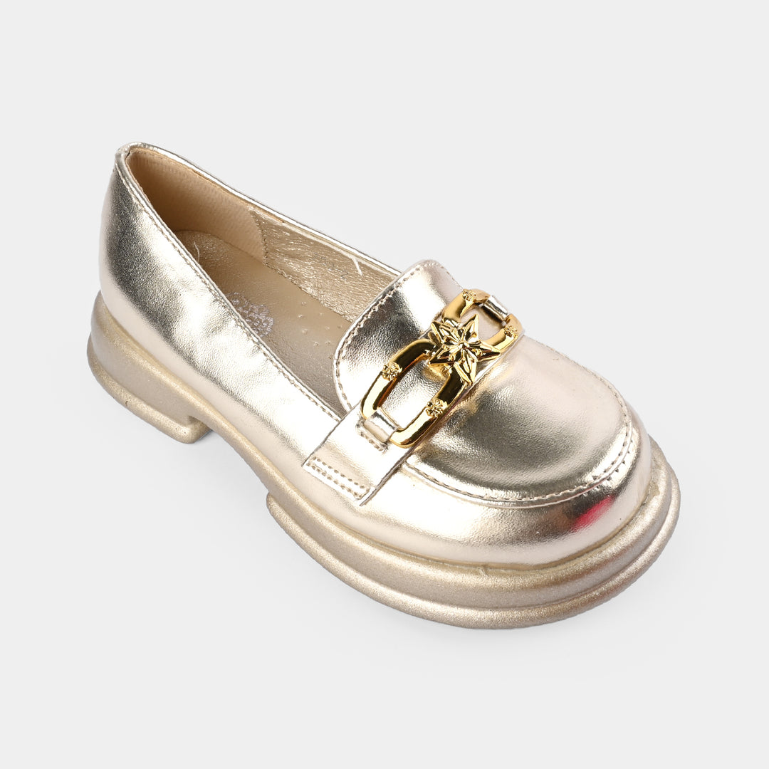 Girls Loafer 703-2-Golden