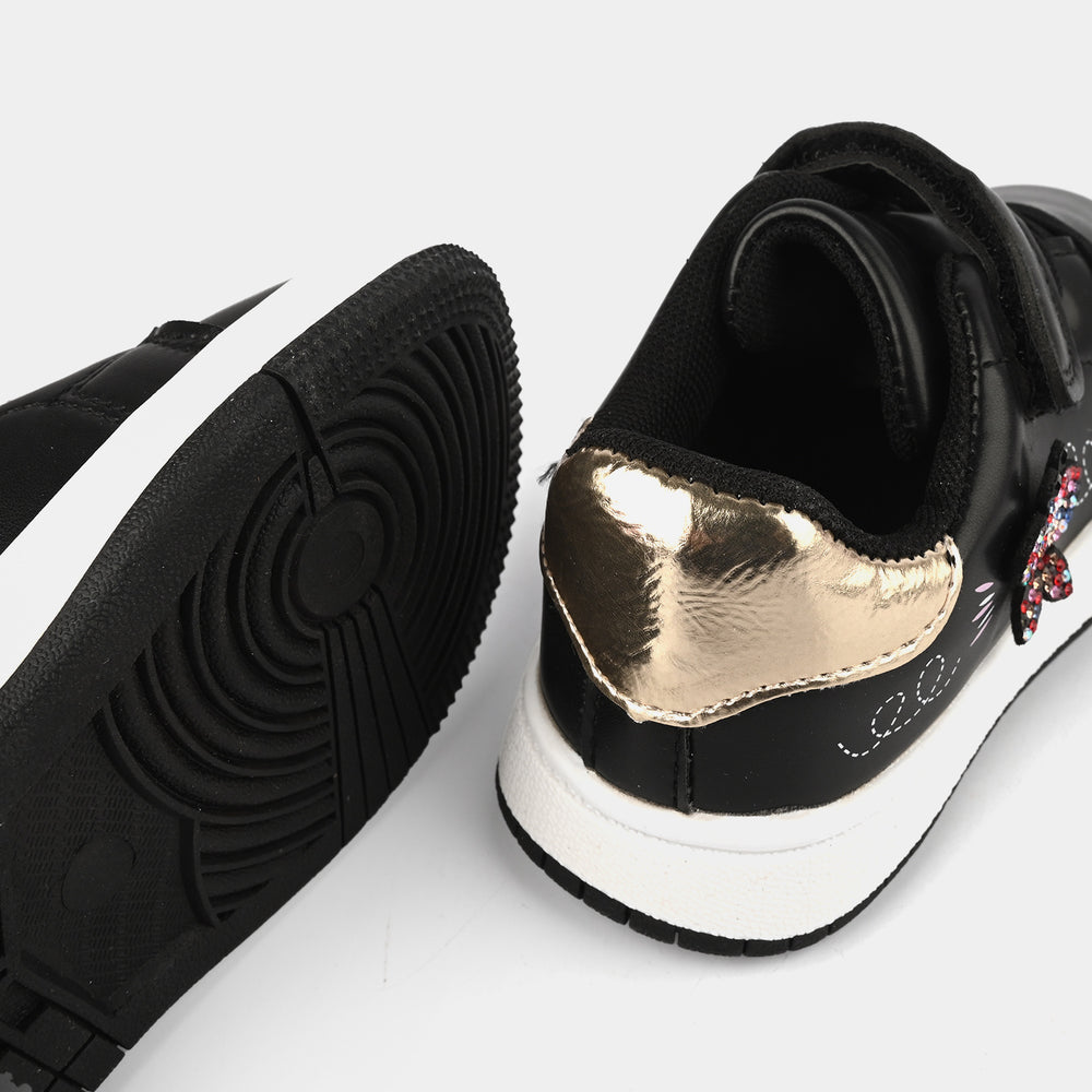 Girls Sneaker 703-6-Black/Golden