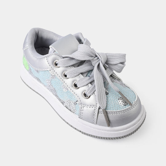 Girls Sneaker 703-9-SILVER