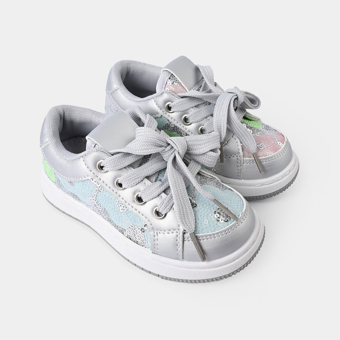 Girls Sneaker 703-9-SILVER