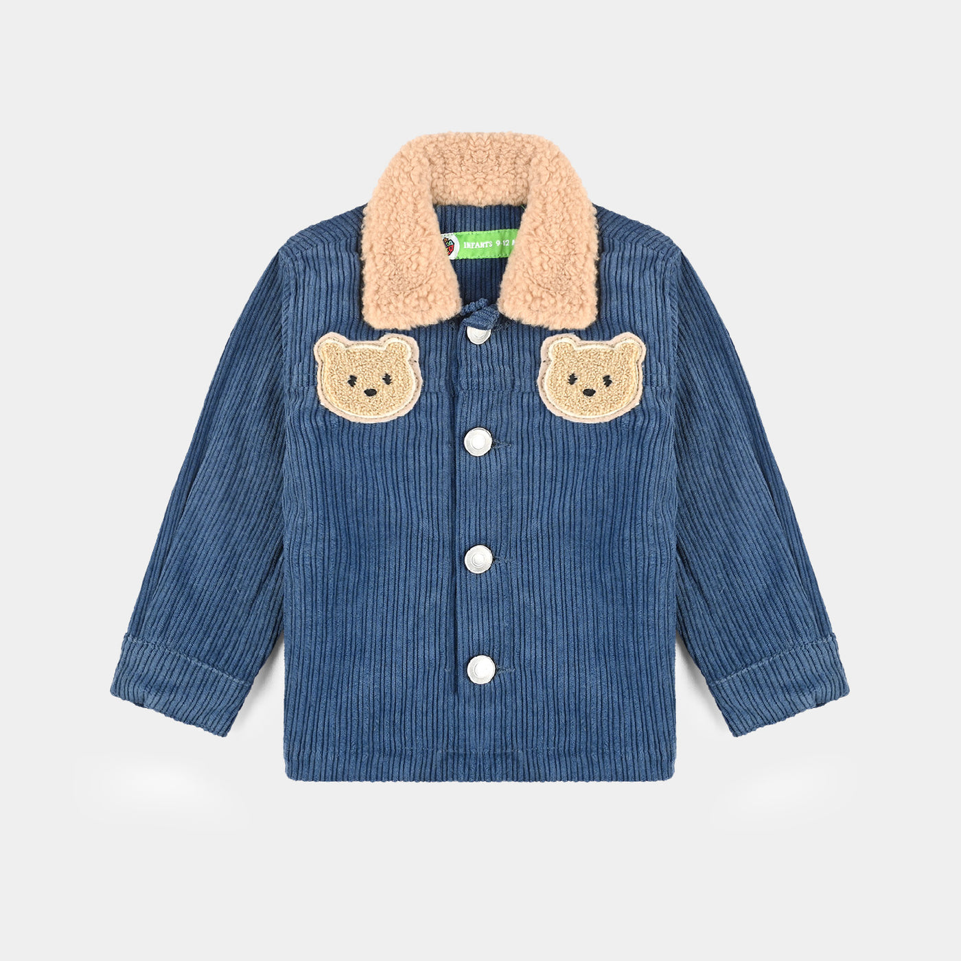 Infant Boys Corduroy Woven Jacket Bear-Blue